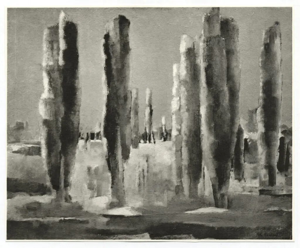 Anonimo , Bosshard, Rodolphe Th&eacute;ophile - sec. XIX/ XX - Paesaggio con alberi , fronte