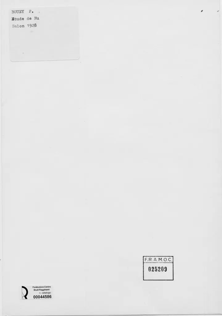 Anonimo , Bouey, P. - sec. XX - Studio di nudo , retro