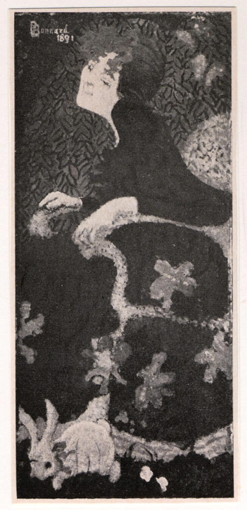 Anonimo , Bonnard, Pierre - sec. XIX - Donna con coniglio , fronte