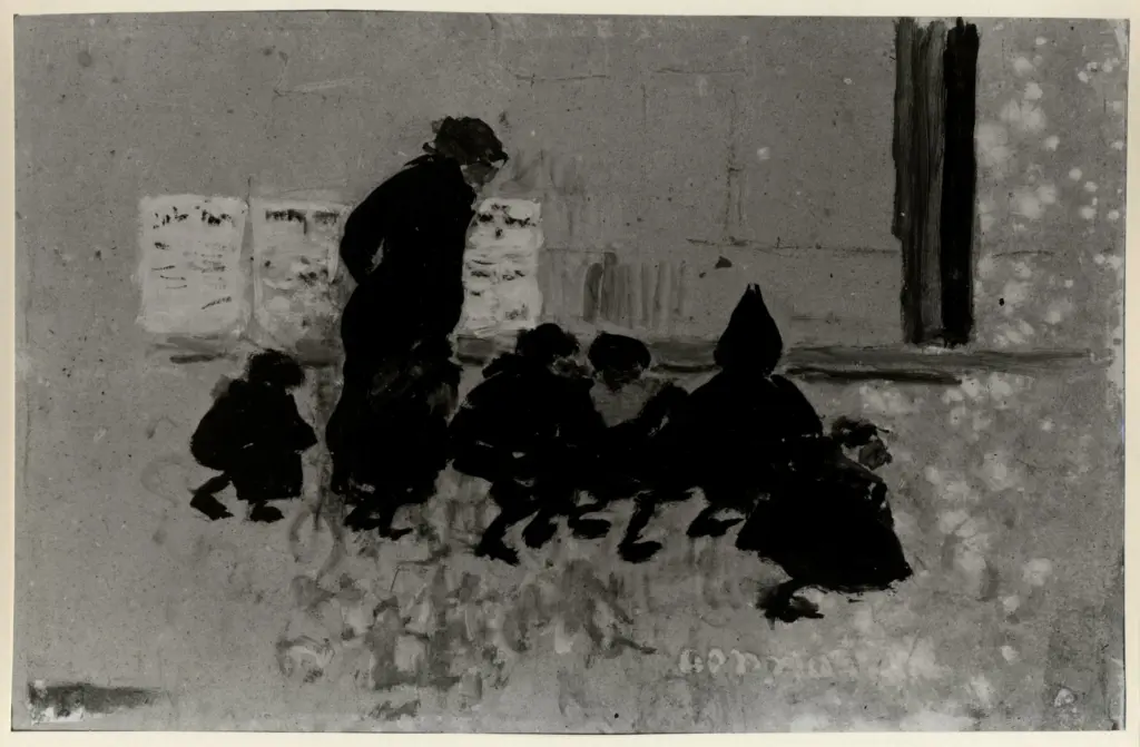 Anonimo , Bonnard, Pierre - sec. XIX - Bambini che escono da scuola , fronte