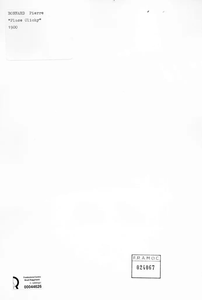 Anonimo , Bonnard, Pierre - sec. XX - Piazza Clichy , retro