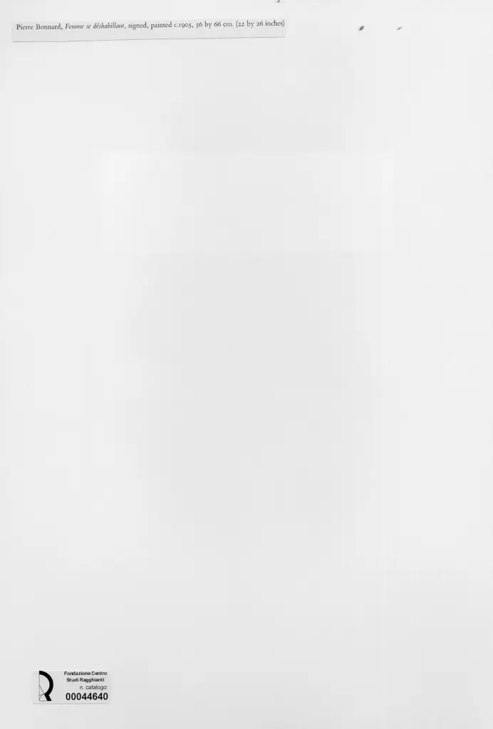 Anonimo , Bonnard, Pierre - sec. XX - Donna che si spoglia , retro