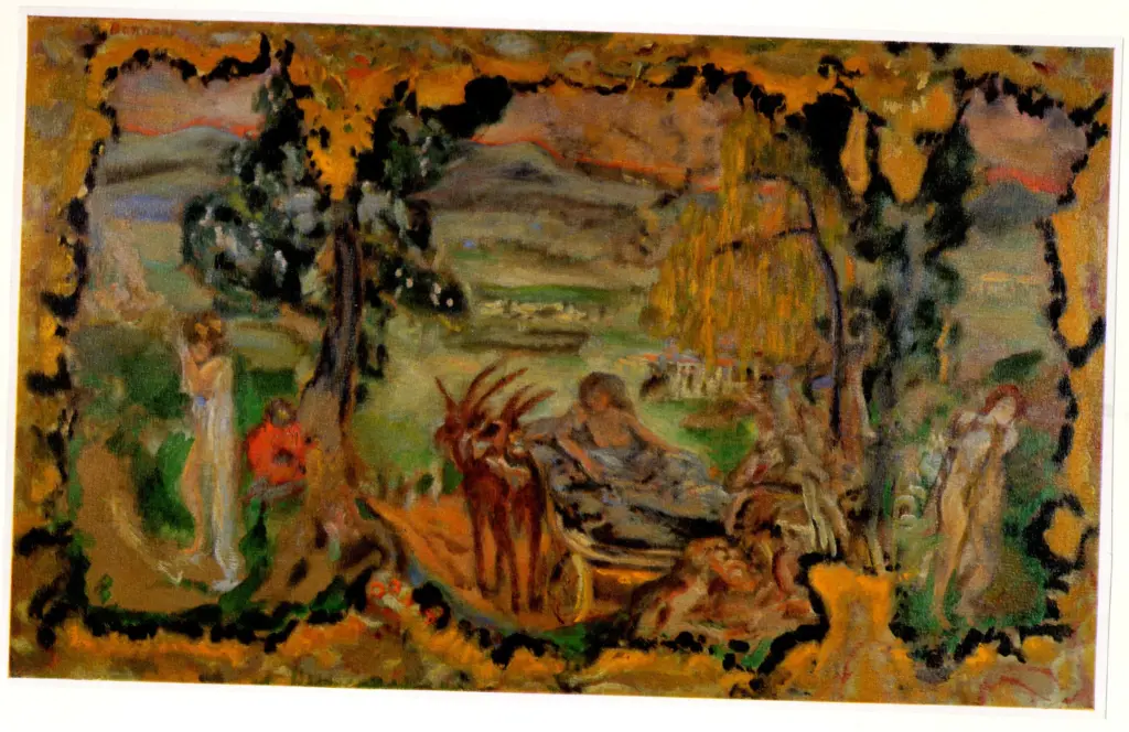 Anonimo , Bonnard, Pierre - sec. XX - Paesaggio con bagnanti , fronte