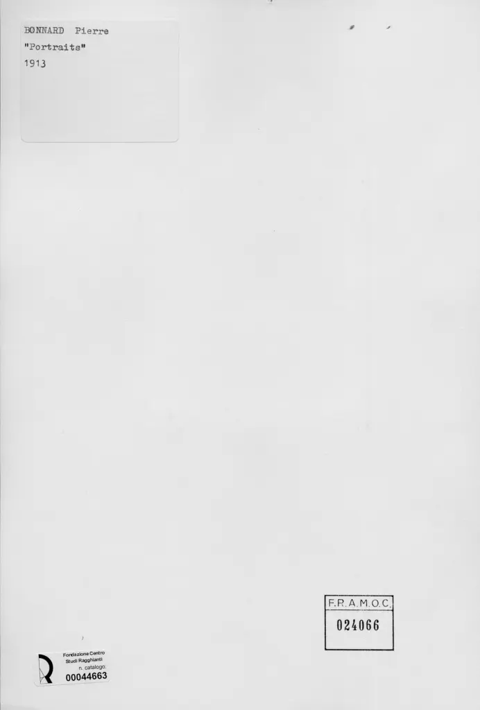 Anonimo , Bonnard, Pierre - sec. XX - Ritratti , retro