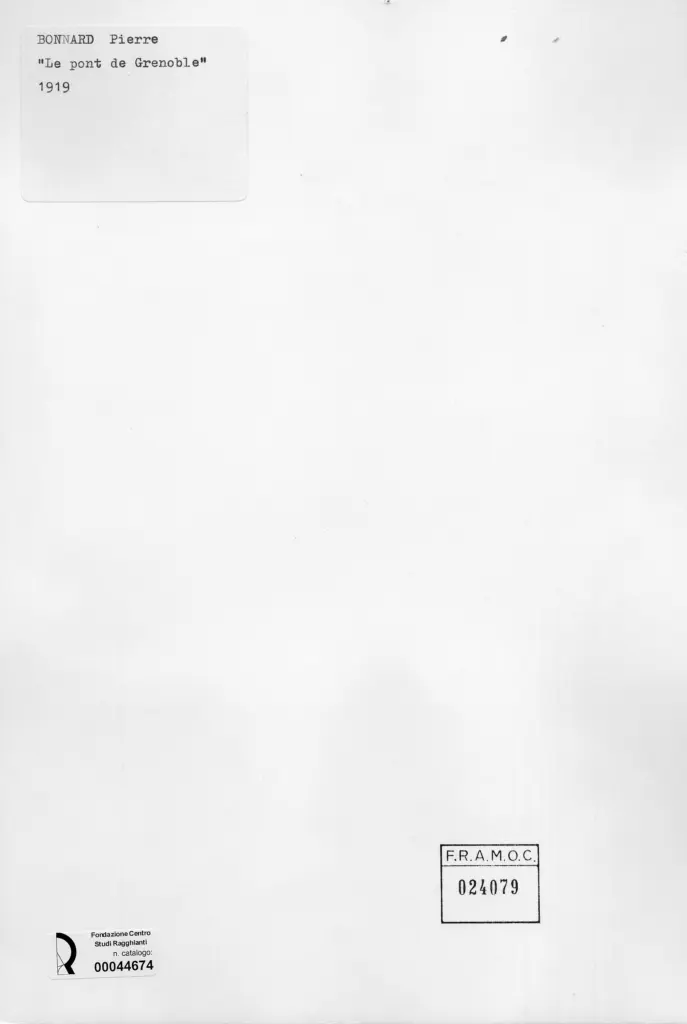 Anonimo , Bonnard, Pierre - sec. XX - Il ponte di Grenoble , retro