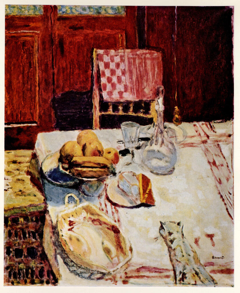 Anonimo , Bonnard, Pierre - sec. XX - Natura morta con gatto , fronte