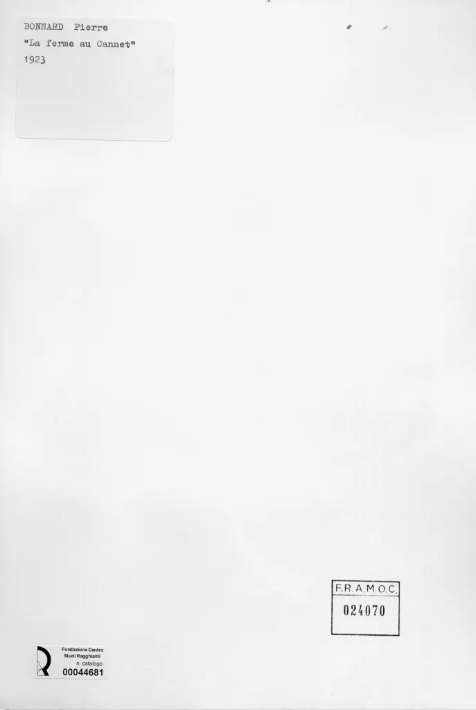 Anonimo , Bonnard, Pierre - sec. XX - La fattoria a Cannet , retro