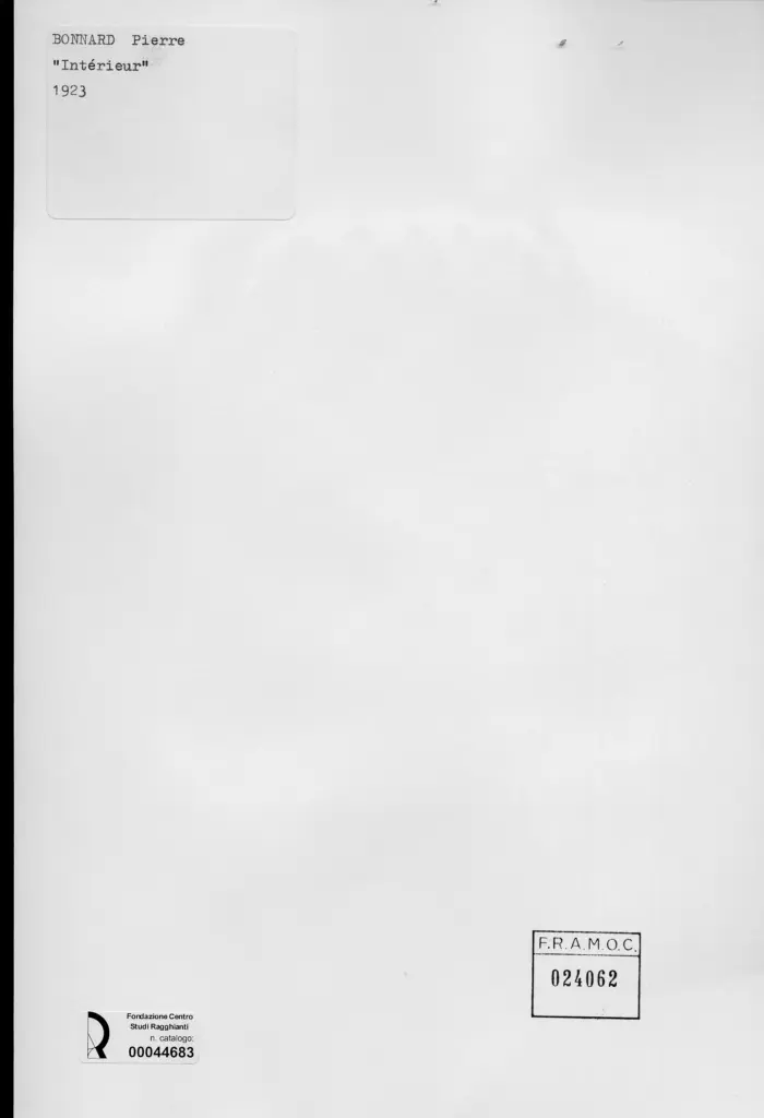 Anonimo , Bonnard, Pierre - sec. XX - Interno , retro