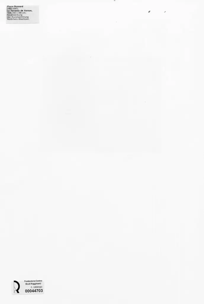 Anonimo , Bonnard, Pierre - sec. XX - La terrazza di Vernon , retro