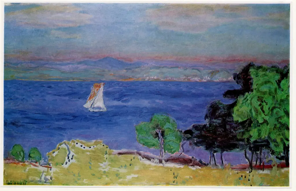Anonimo , Bonnard, Pierre - sec. XX - Veliero sul mare (Golfo di Saint-Tropez) , fronte