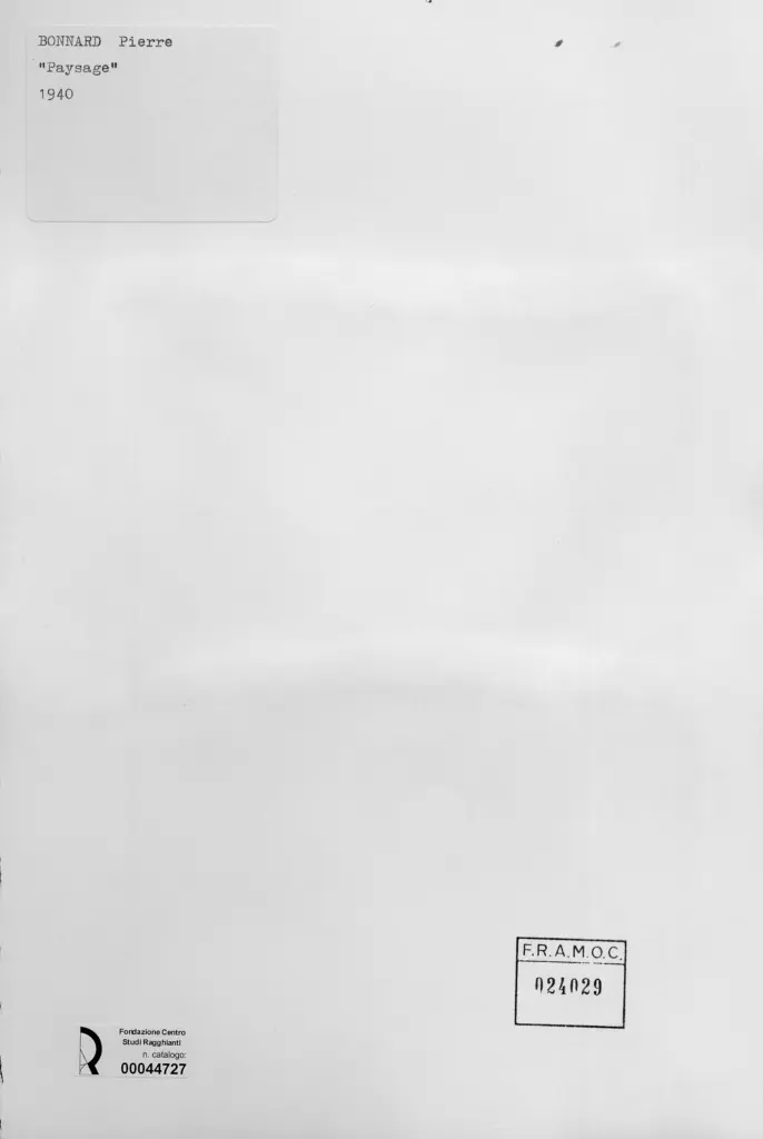Anonimo , Bonnard, Pierre - sec. XX - Paesaggio , retro