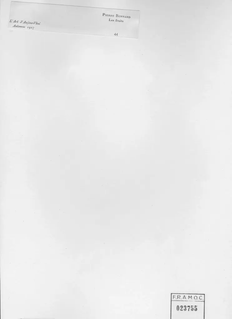 Anonimo , Bonnard, Pierre - sec. XIX/ XX - Les fruits , retro