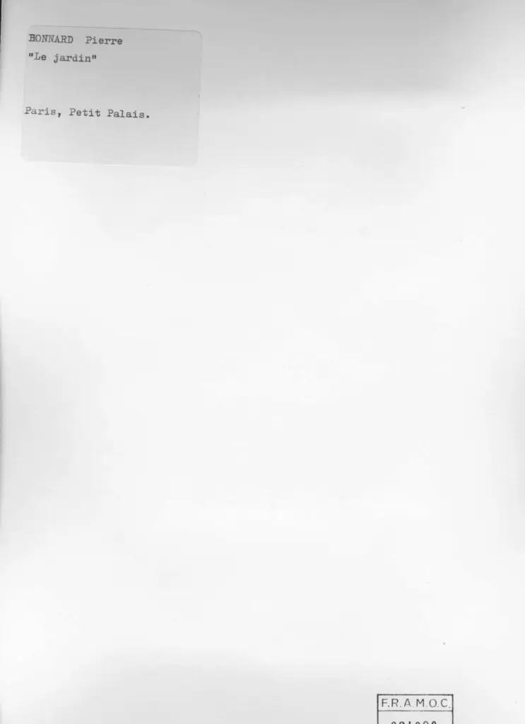 Anonimo , Bonnard, Pierre - sec. XX - Le jardin , retro