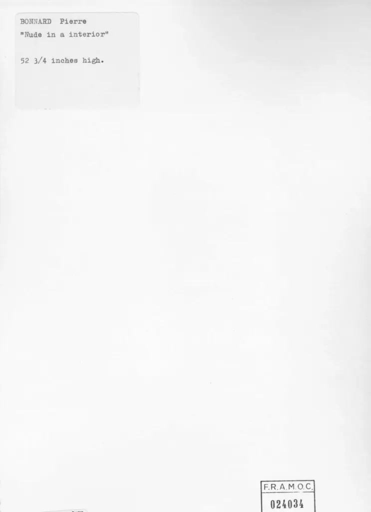 Anonimo , Bonnard, Pierre - sec. XIX/ XX - Nude in an interior , retro