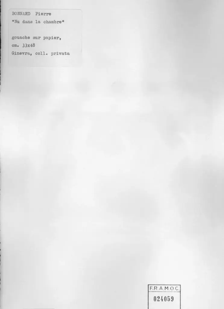 Anonimo , Bonnard, Pierre - sec. XIX/ XX - Nu dans la chambre , retro