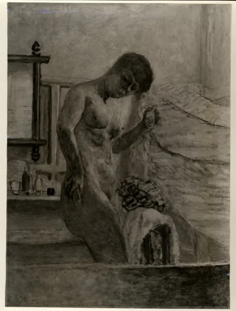 Anonimo , Bonnard, Pierre - sec. XX - Nu d&eacute;bout &agrave; sa toilette , fronte