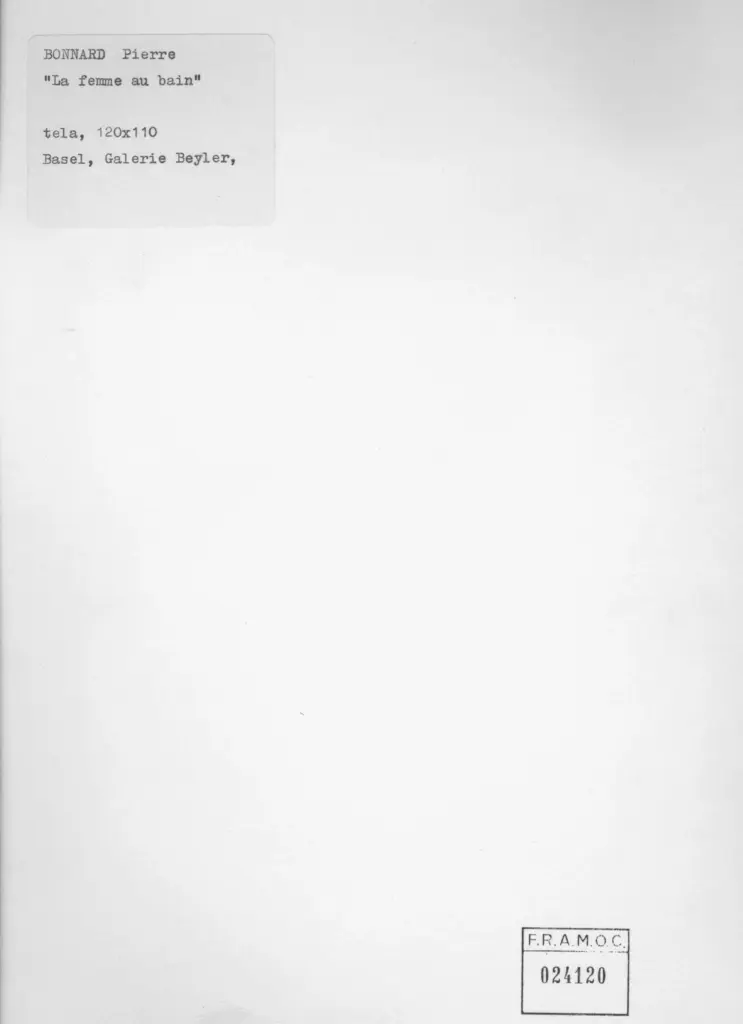 Anonimo , Bonnard, Pierre - sec. XIX/ XX - La femme au bain , retro