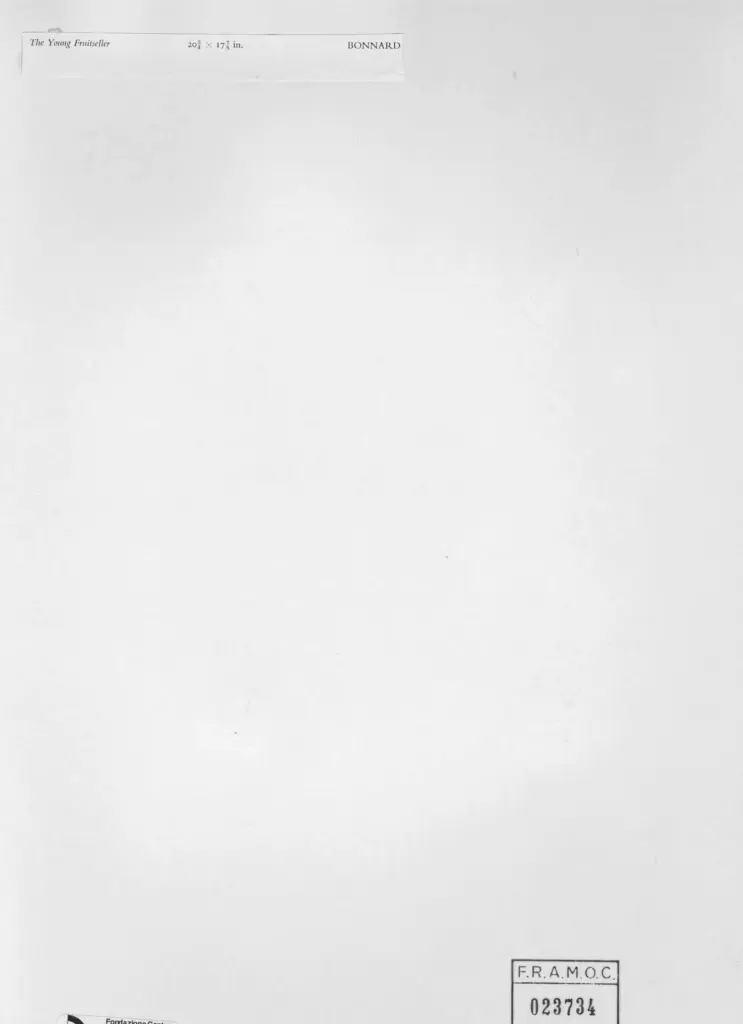 Anonimo , Bonnard, Pierre - sec. XIX/ XX - Il giovane venditore di frutta , retro