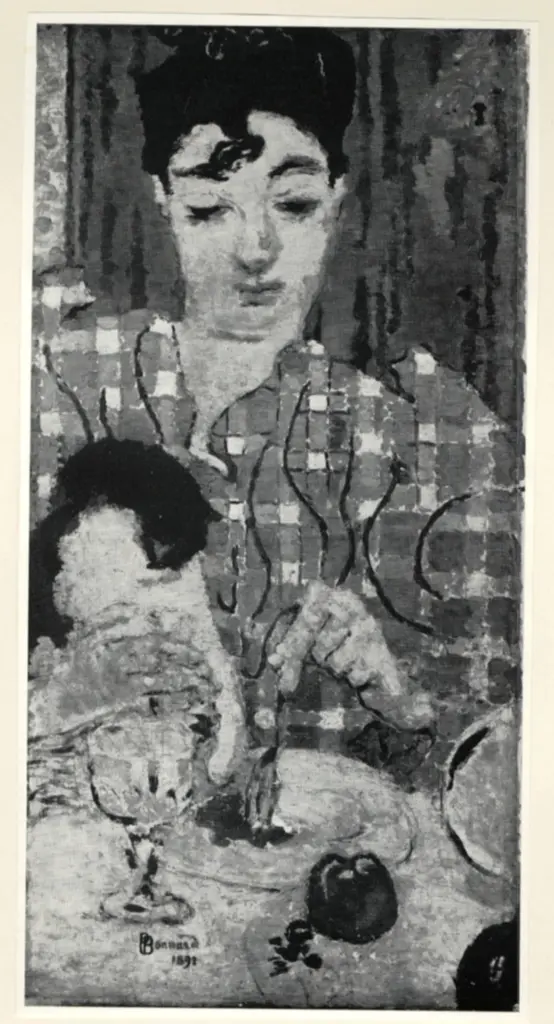 Anonimo , Bonnard, Pierre - sec. XX - Le corsage &agrave; carreaux - la corsage a quadretti , fronte