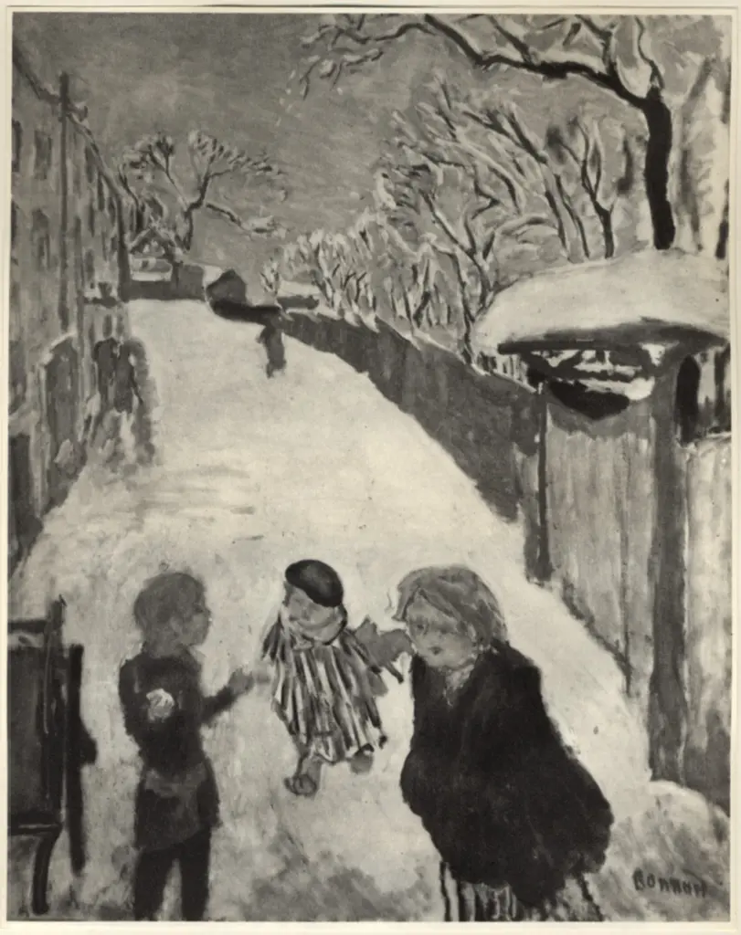 Anonimo , Bonnard, Pierre - sec. XIX/ XX - Enfants dans la neige. Bambini nella neve , fronte
