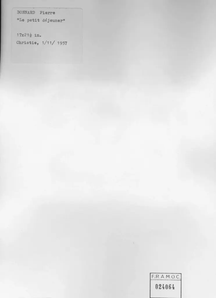 Anonimo , Bonnard, Pierre - sec. XIX/ XX - Le petit d&eacute;jeuner (la prima colazione) , retro
