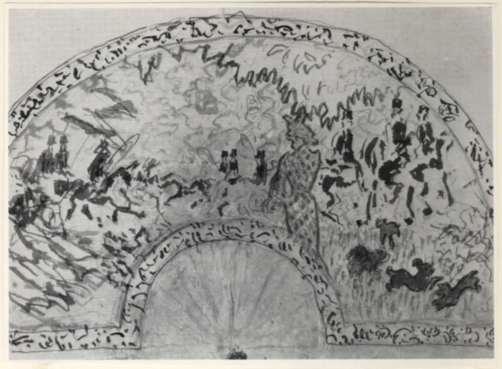 Anonimo , Bonnard, Pierre - sec. XX - Esquisse pour un &eacute;ventail , fronte