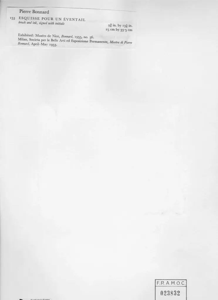 Anonimo , Bonnard, Pierre - sec. XX - Esquisse pour un &eacute;ventail , retro