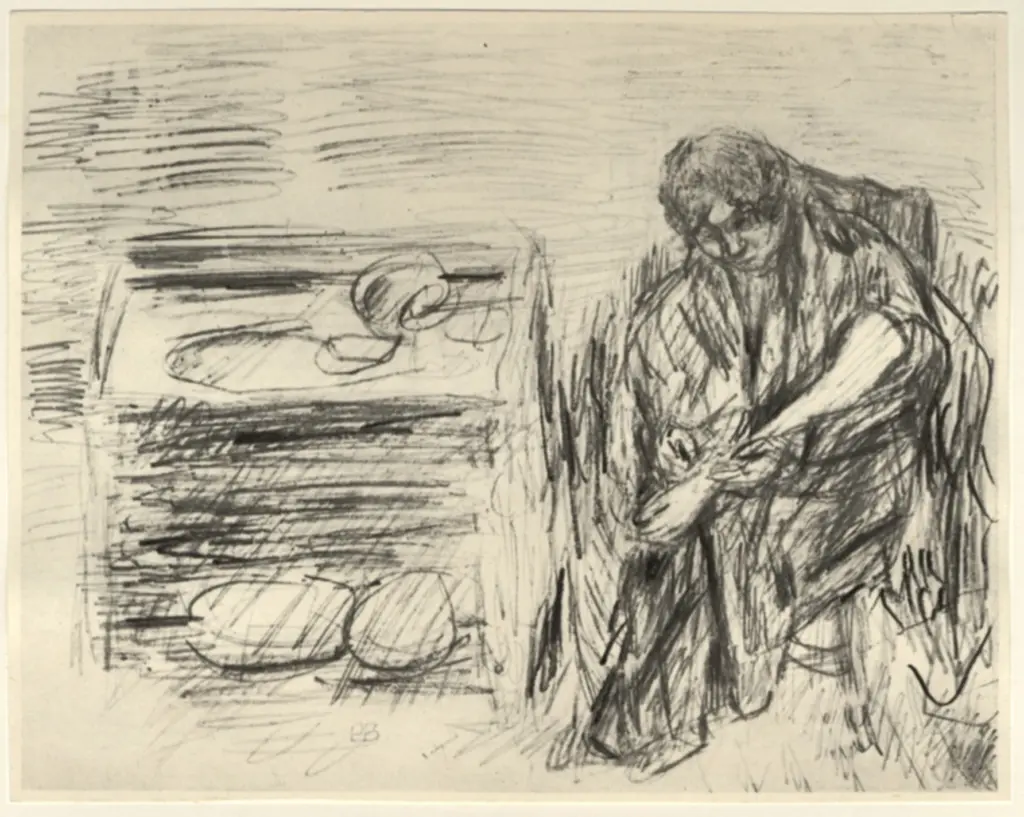 Anonimo , Bonnard, Pierre - sec. XIX/ XX - Donna seduta a un tavolo , fronte