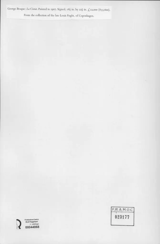 Anonimo , Braque, George - sec. XX , retro