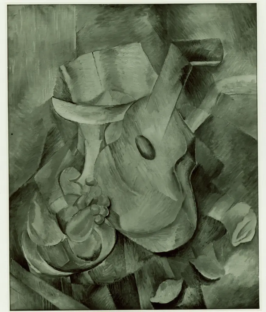 Anonimo , Braque, George - sec. XX - Chitarra e fruttiera , fronte