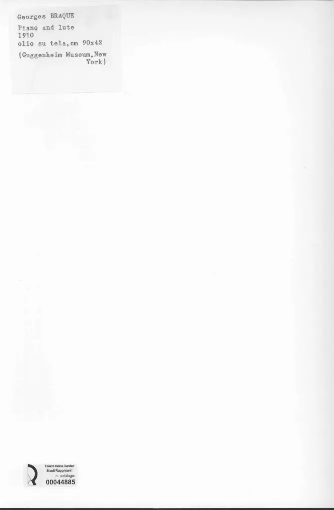 Anonimo , Braque, George - sec. XX - Piano and Lute , retro