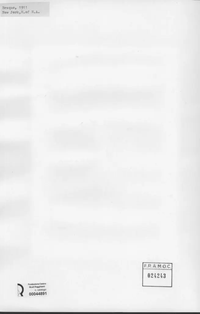 Anonimo , Braque, George - sec. XX - Composizione astratta in marrone , retro