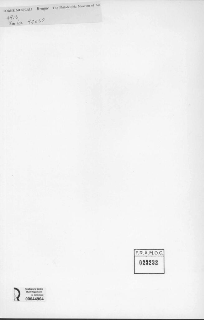 Anonimo , Braque, George - sec. XX - Forme musicali , retro