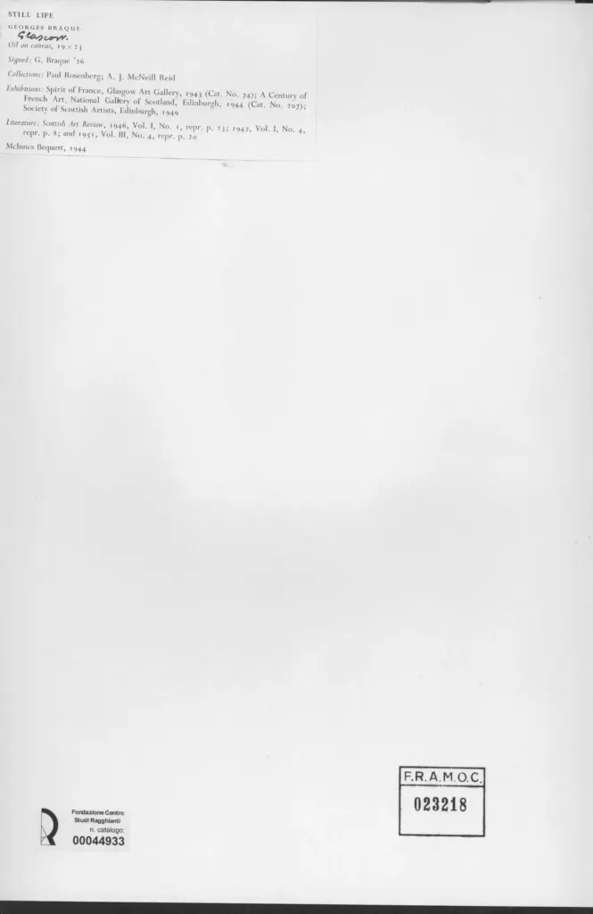 Anonimo , Braque, George - sec. XX - , retro