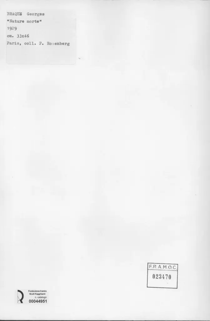 Anonimo , Braque, George - sec. XX - Nature morte , retro