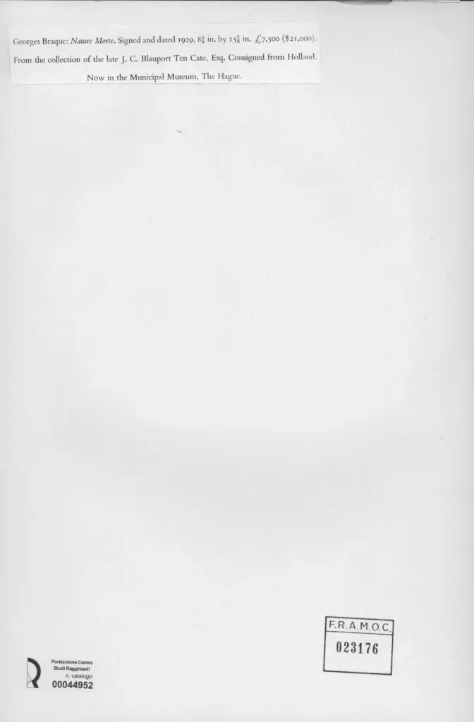 Anonimo , Braque, George - sec. XX , retro