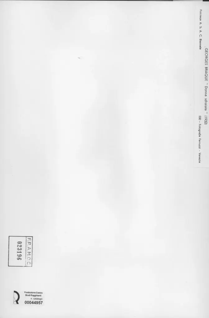 Fotografia Ferruzzi , Braque, George - sec. XX - Donna sdraiata , retro