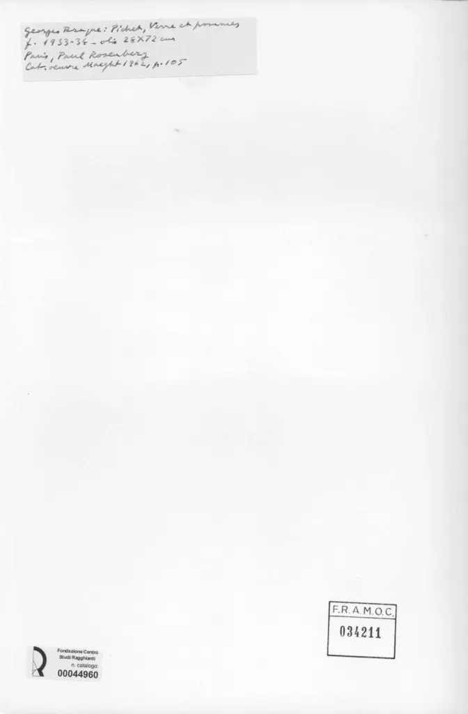 Anonimo , Braque, George - sec. XX - Pichet, Verre et Pommes , retro