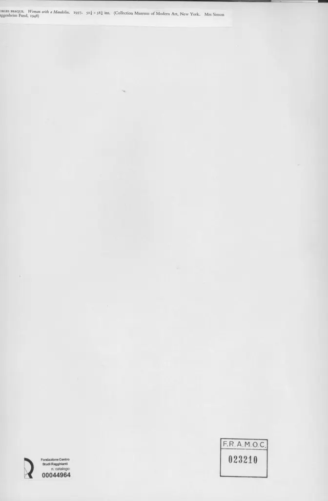 Anonimo , Braque, George - sec. XX - Woman with a Mandolin , retro