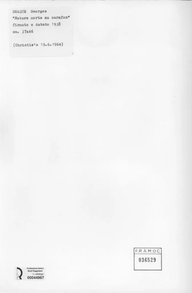 Anonimo , Braque, George - sec. XX , retro