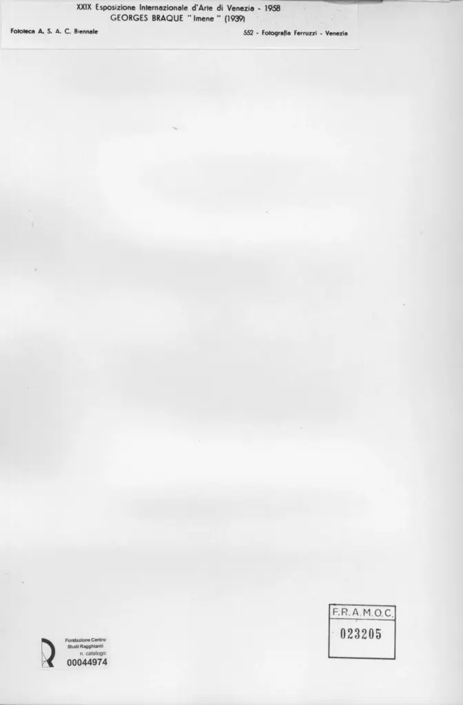 Fotografia Ferruzzi , Braque, George - sec. XX - Imene , retro