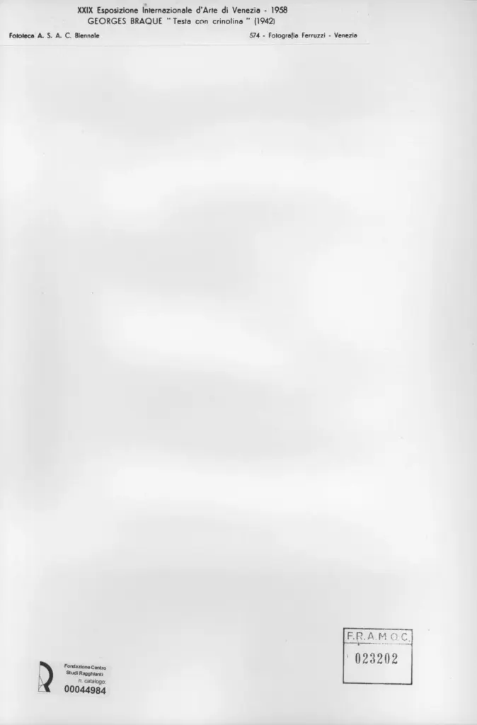 Fotografia Ferruzzi , Braque, George - sec. XX - Testa con crinolina , retro