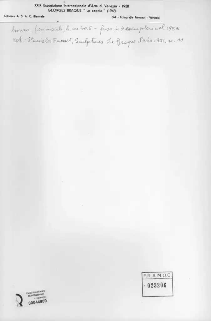 Fotografia Ferruzzi , Braque, George - sec. XX - La caccia , retro