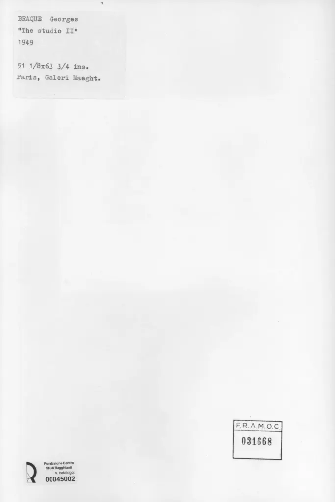 Anonimo , Braque, Georges - sec. XX - The studio II , retro