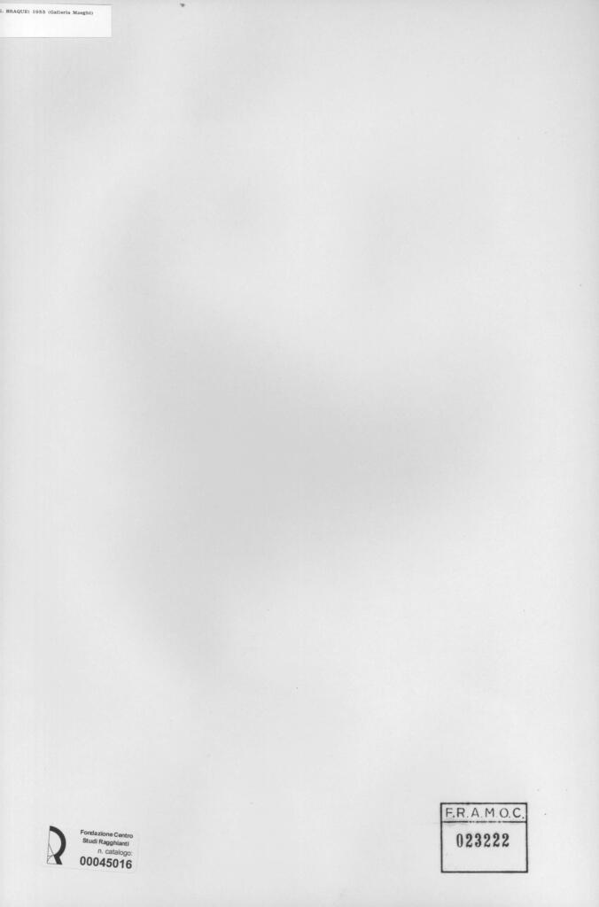 Anonimo , Braque, Georges - sec. XX - Natura morta con brocca , retro