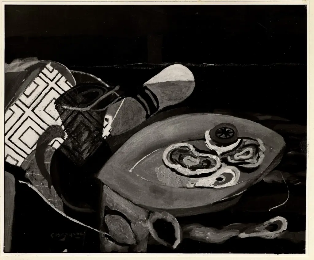 Fotografia Ferruzzi , Braque, George - sec. XX - Natura morta con piccola brocca e ostriche , fronte