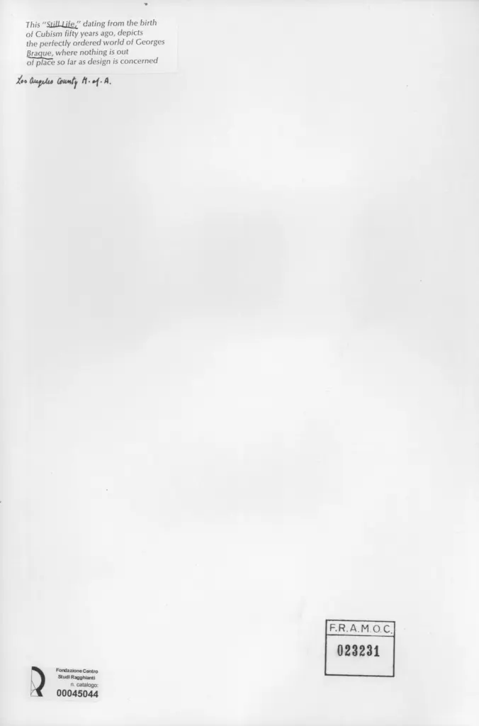 Anonimo , Braque, Georges - sec. XX - Still life , retro