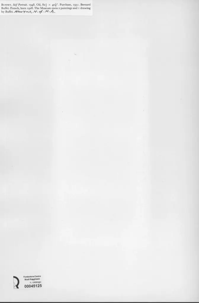 Anonimo , Buffet, bernard - sec. XX - Self Portrait , retro
