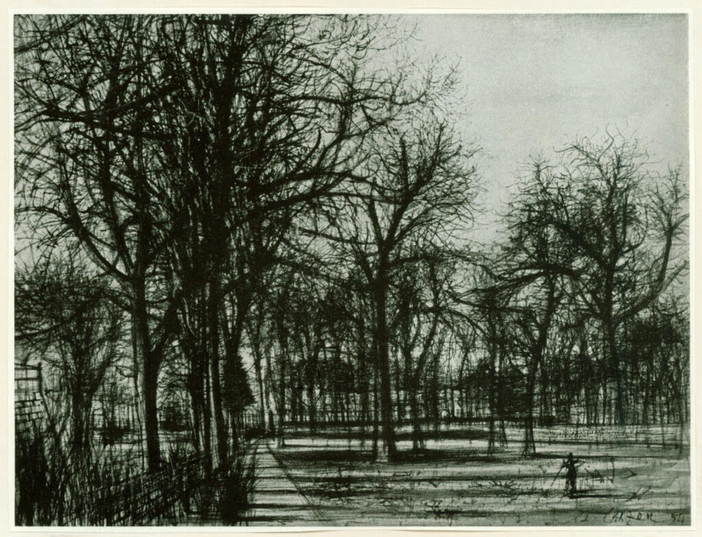 Anonimo , Carzou, Jean - sec. XX - Le Jardin de l'Ambassade de la Grande - Bretagne à Paris , fronte