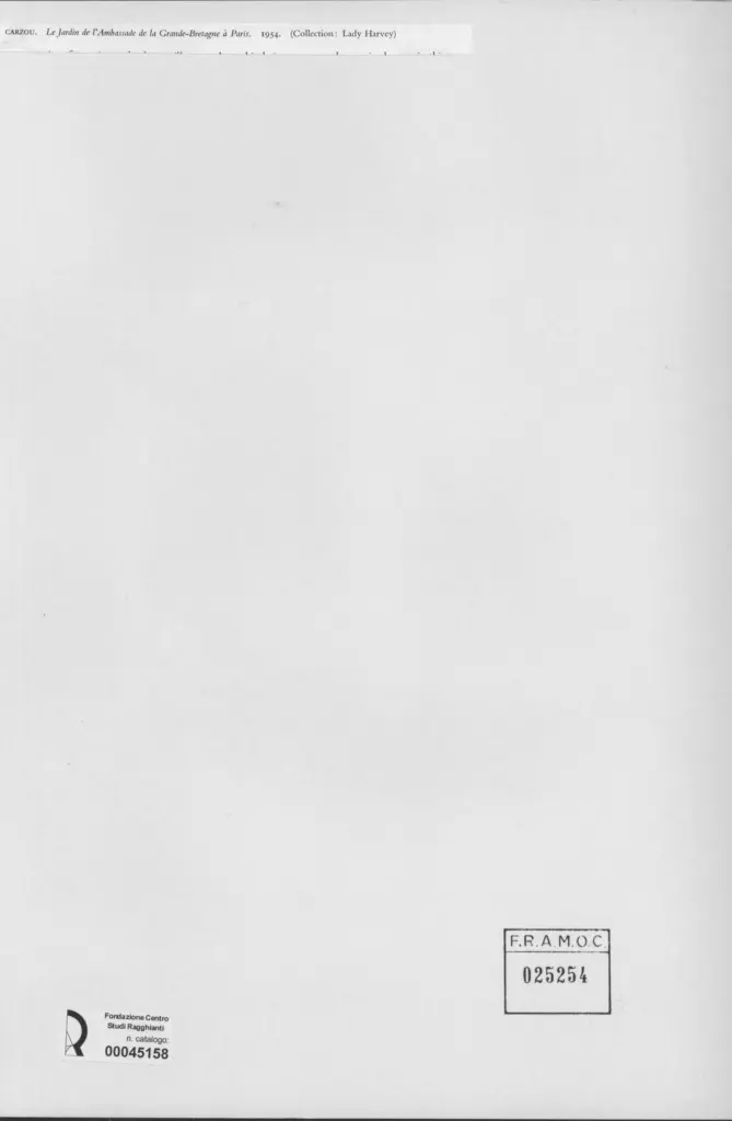 Anonimo , Carzou, Jean - sec. XX - Le Jardin de l'Ambassade de la Grande - Bretagne &agrave; Paris , retro